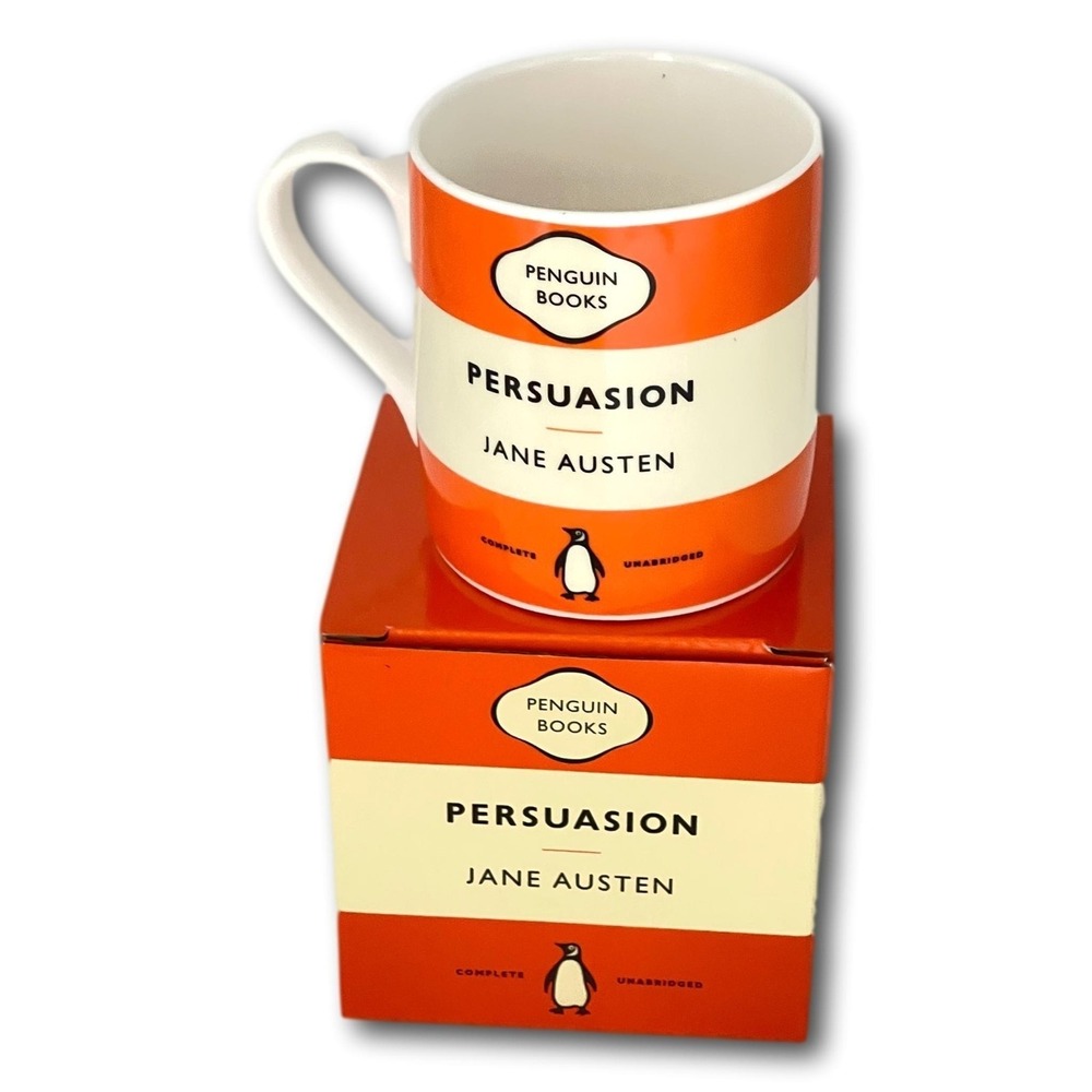 Persuasion Jane Austen Mug Penguin Books Classics Ceramic Orange New